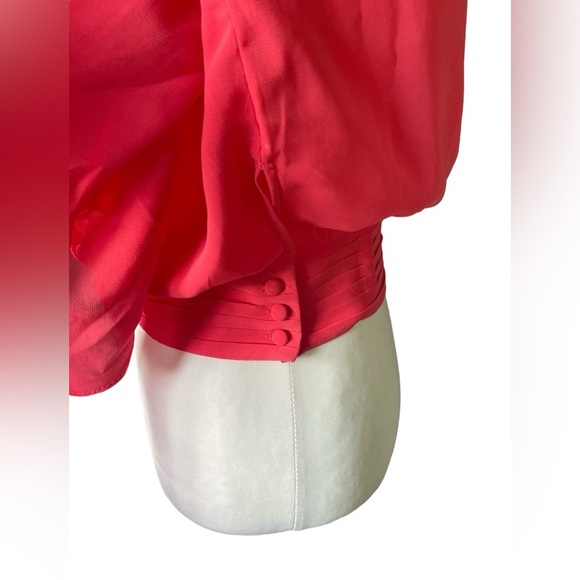 NWOT Double Zero Chiffon Babaloo Pleated Wrap Crop Open Back Blouse, Medium - Picture 3 of 7